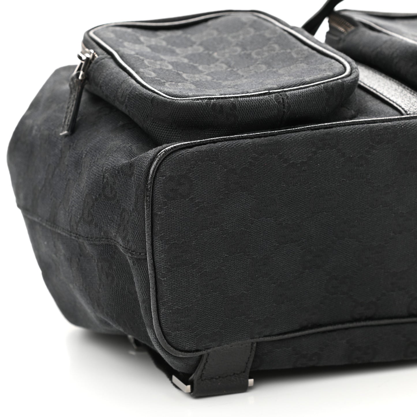 GG Monogram Single Buckle Backpack Black