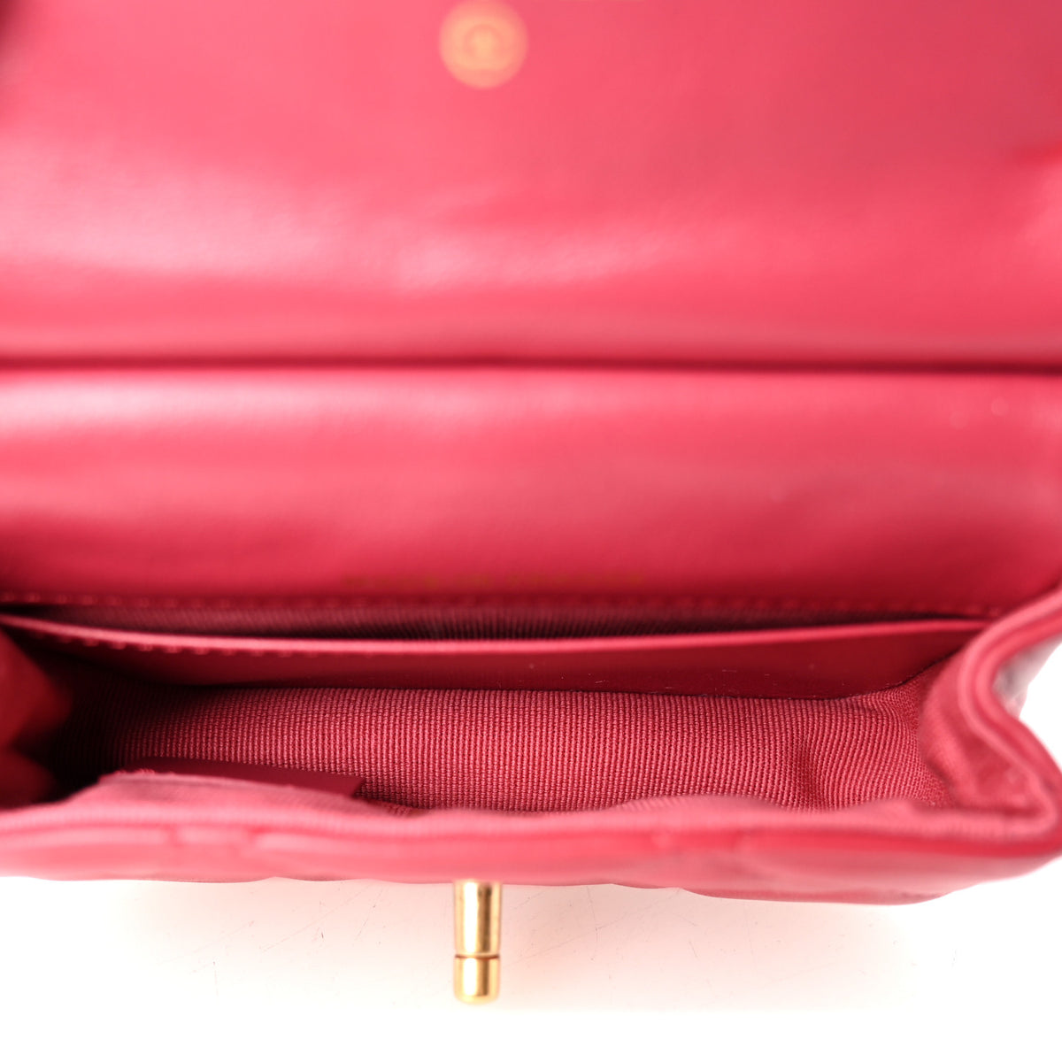 Chanel Calfskin Quilted Lady Handle Flap Card Holder With Chain Dark Pink 5 of 11