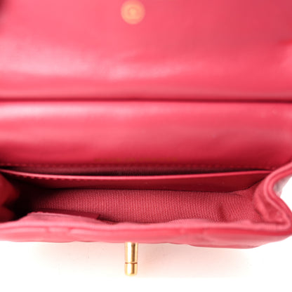 Chanel Calfskin Quilted Lady Handle Flap Card Holder With Chain Dark Pink 5 of 11
