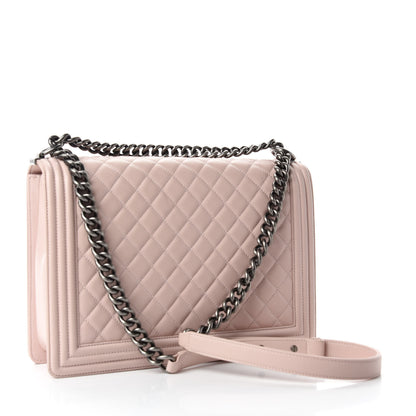 Chanel Lambskin Quilted Large Boy Flap Pink 3 of 13