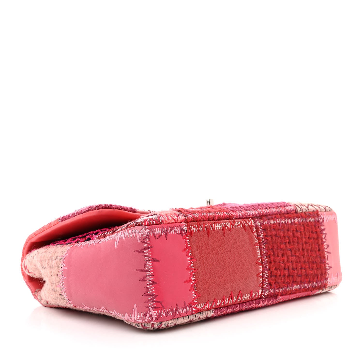 Chanel Tweed Patchwork Jumbo Single Flap Pink 4 of 10