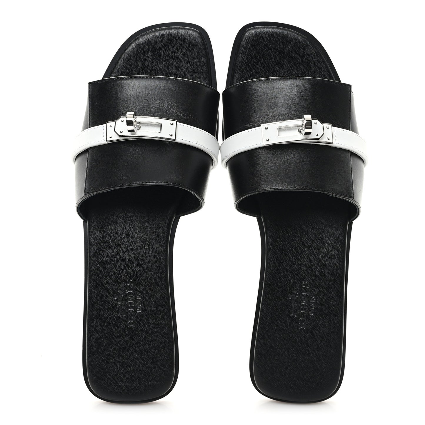 Calfskin Giulia Sandals 37 Black White