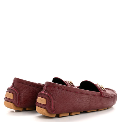 Gucci Soft Clove Calfskin Womens Horsebit Driver Loafers 40 Rosso Ancora 5 of 9