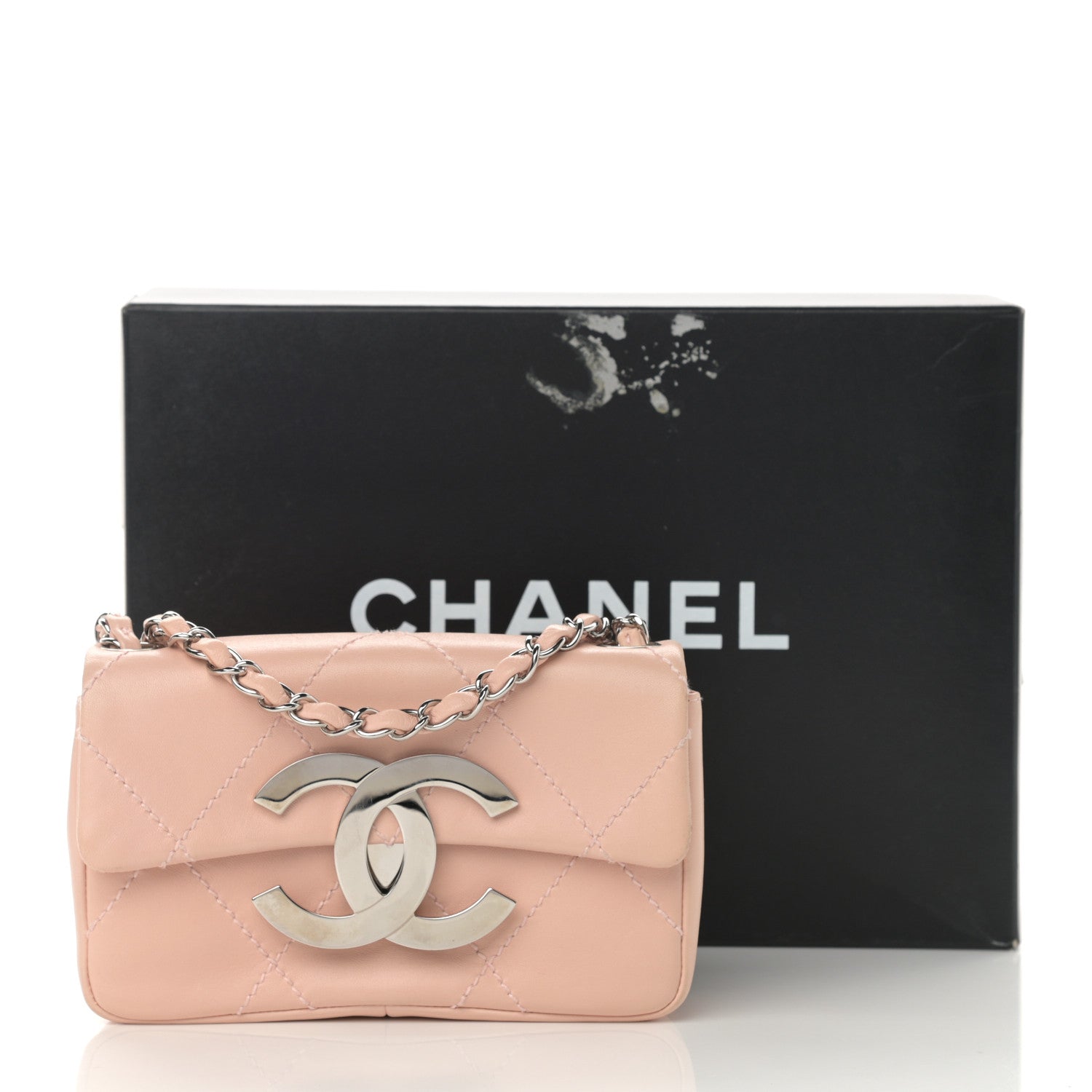 Chanel Lambskin Diamond Stitched CC Flap Pink 15 of 15