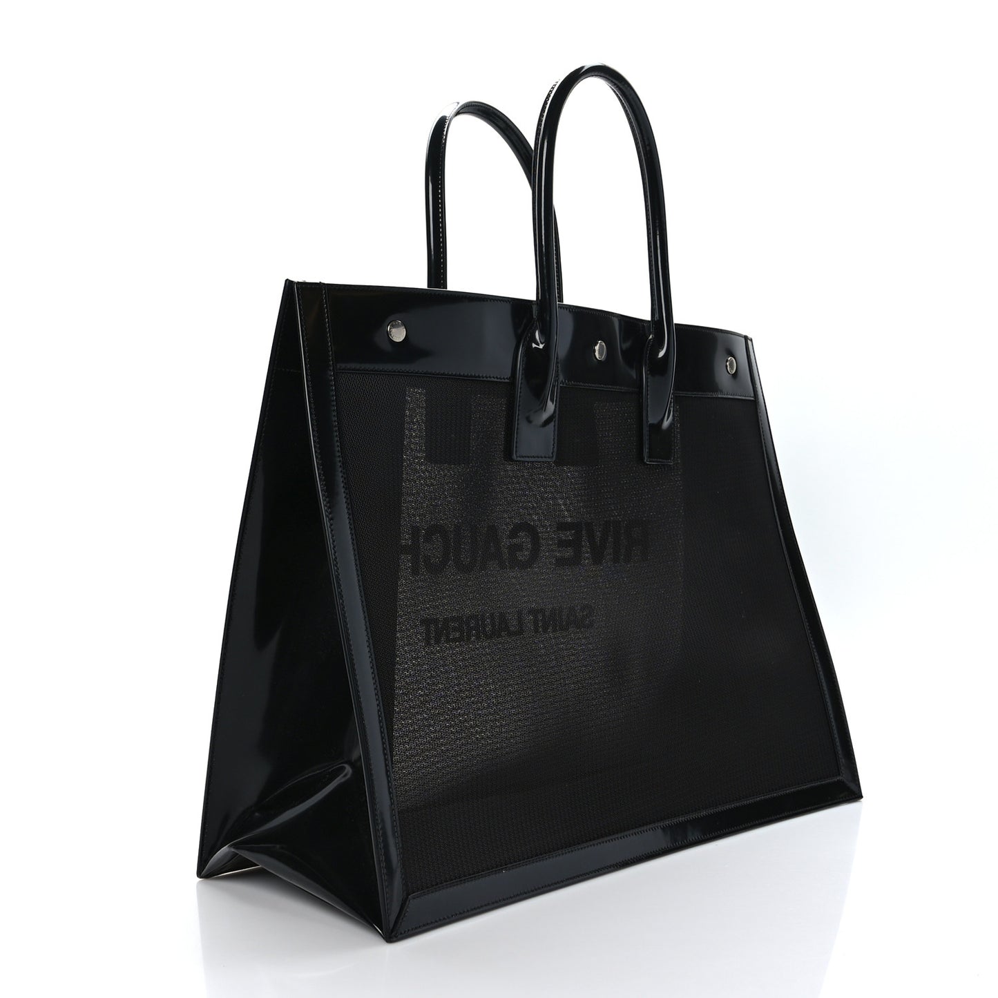 Mesh Patent Rive Gauche Tote Black