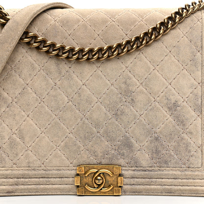 Chanel Iridescent Calfskin Quilted Large Boy Flap Beige 8 of 10