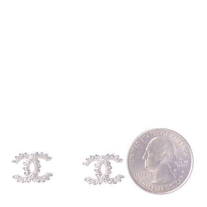 Chanel Strass Crystal Dazzling Wheat CC Earrings Gold 2 of 5