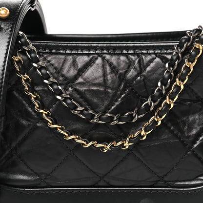 Chanel Aged Calfskin Quilted Small Gabrielle Hobo Black 8 of 10