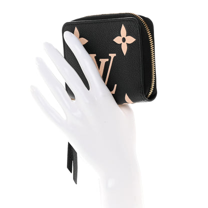 Louis Vuitton Empreinte Monogram Giant Zippy Coin Purse Black Beige 2 of 7