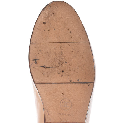 Chanel Lambskin CC Cap Toe Ballerina Flats 37.5 Beige Black 10 of 16