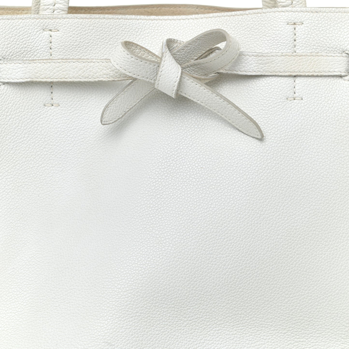 Soft Grained Calfskin Small Belt Cabas Light Grey