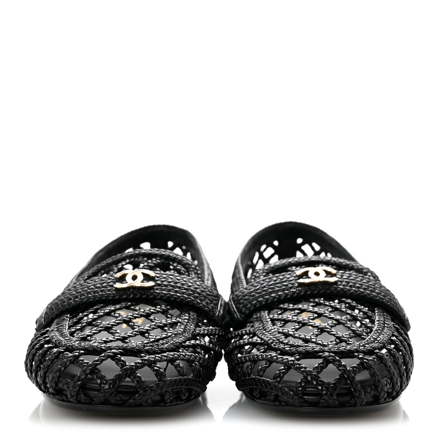 Chanel Braided Lambskin CC Mocassin Loafers 39 Black 3 of 9
