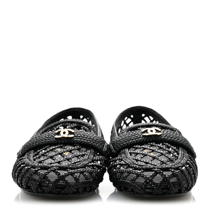 Chanel Braided Lambskin CC Mocassin Loafers 39 Black 3 of 9