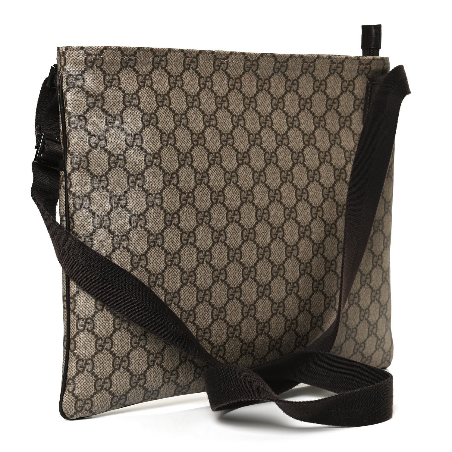 Gucci GG Plus Monogram Medium Flat Messenger Bag Dark Brown 4 of 14