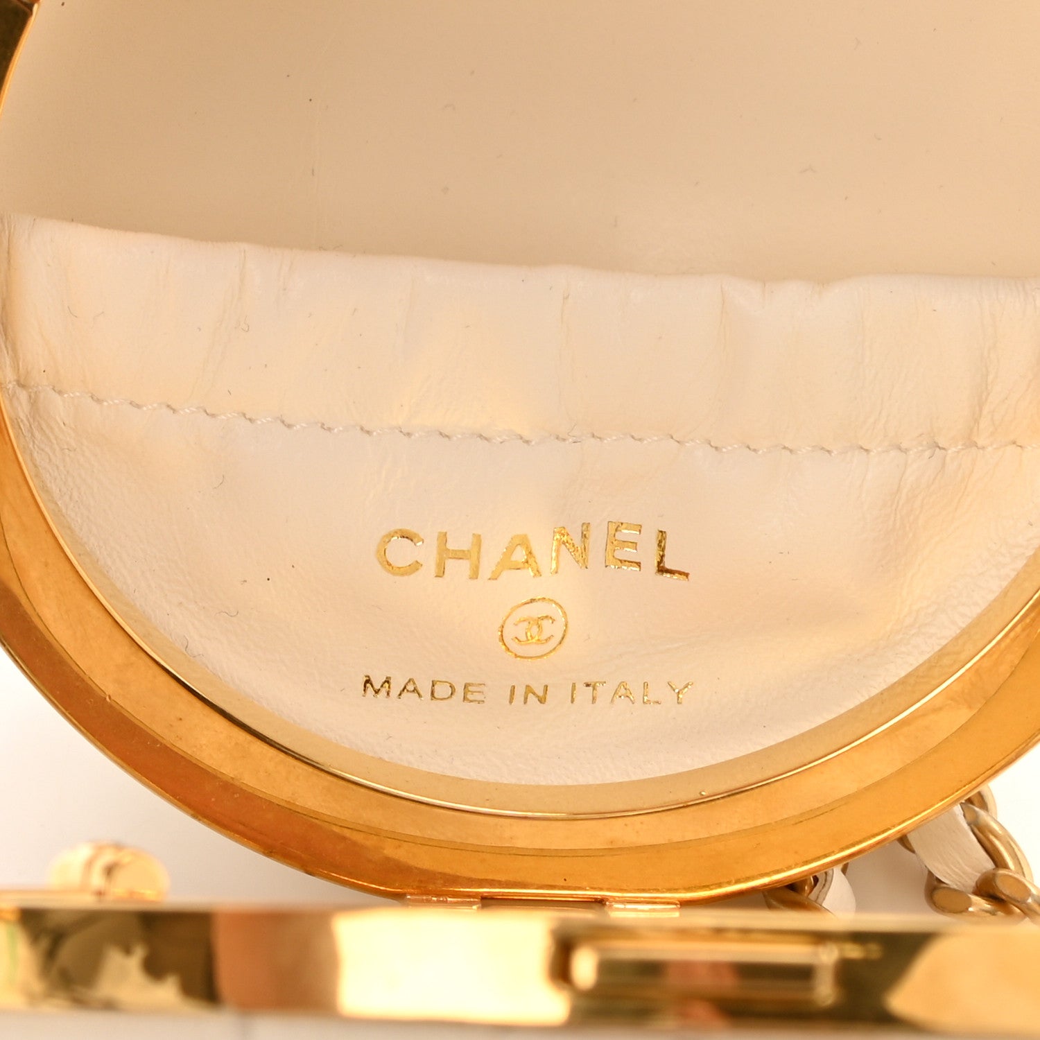Chanel Lambskin Quilted Sphere Minaudiere Chain Clutch White 6 of 10