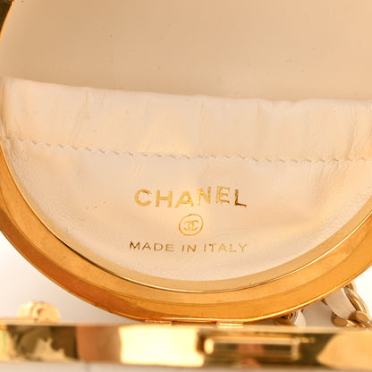 Chanel Lambskin Quilted Sphere Minaudiere Chain Clutch White 6 of 10