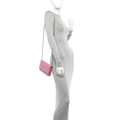 Chanel Lambskin Quilted Crystal Star Wallet On Chain WOC Pink 2 of 12