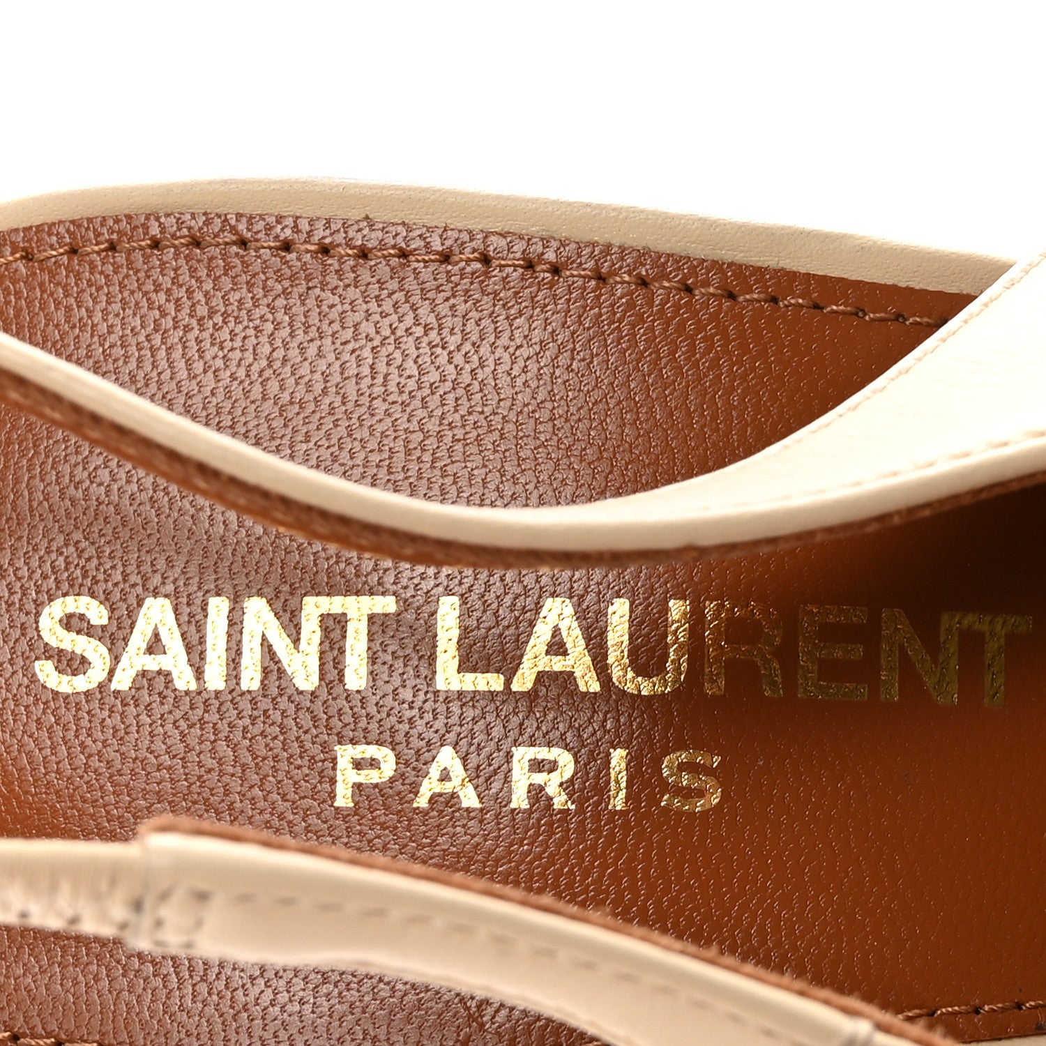 Saint Laurent Calfskin Opyum 110 Slingback Pumps 39.5 Real Beige 8 of 10