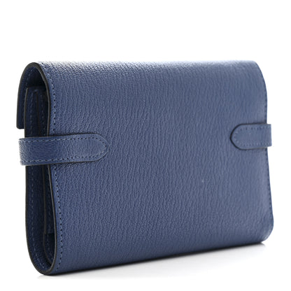 Hermes Chevre Mysore Medium Kelly Wallet Bleu Agate 3 of 9