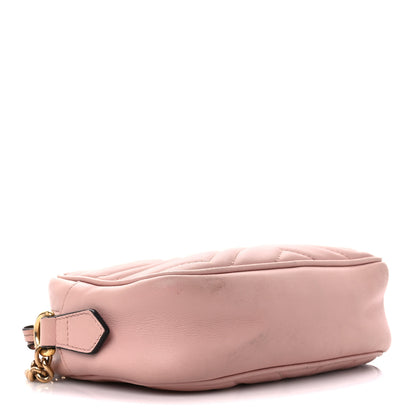 Gucci Calfskin Matelasse Mini GG Marmont Chain Shoulder Bag Perfect Pink 4 of 11