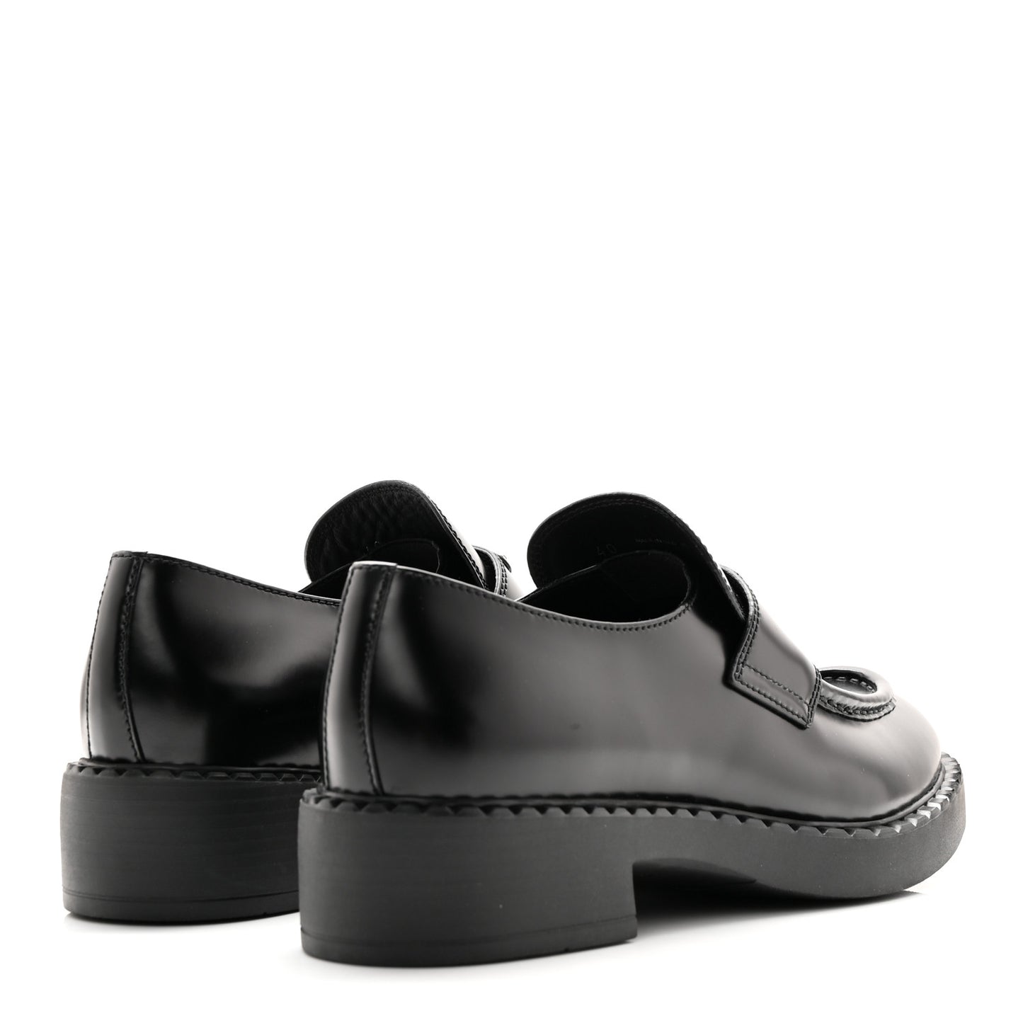 Spazzolato Metal Triangle Logo 50mm Loafers 40 Black