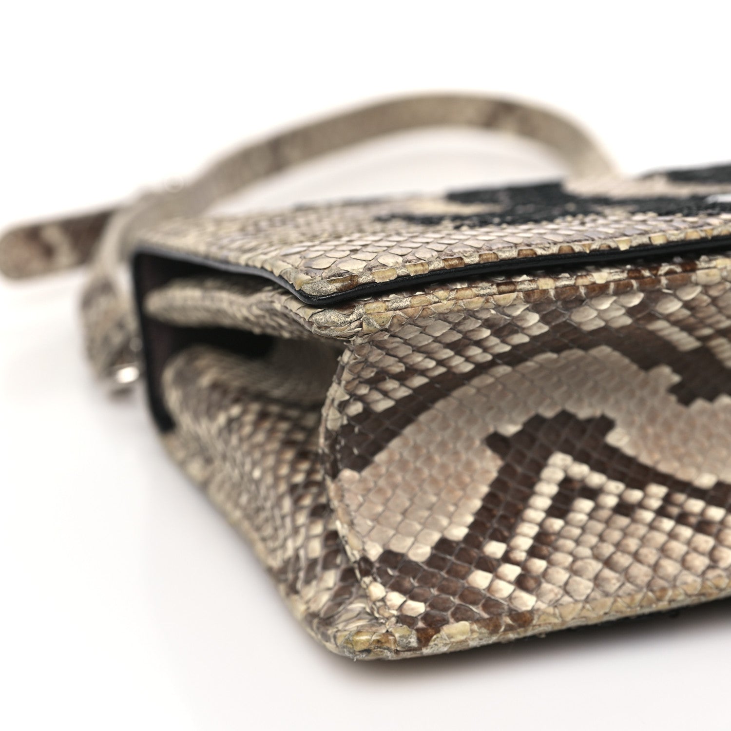 Christian Dior Snakeskin Sequin Embellished Medium Diorama Flap Bag Beige Multicolor 7 of 8