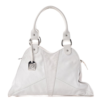 Fendi Laminated Calfskin Small Devil Trapezio Tote White 1 of 16