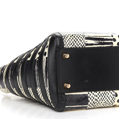 Christian Louboutin Watersnake Patchwork Farida Bowler Bag White Black 7 of 8