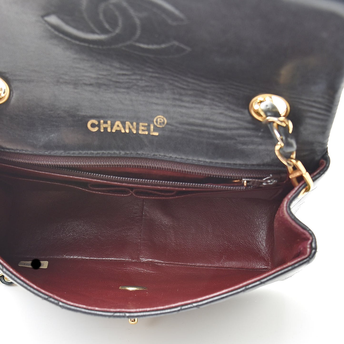Lambskin Quilted Mini Square Flap Bag Black
