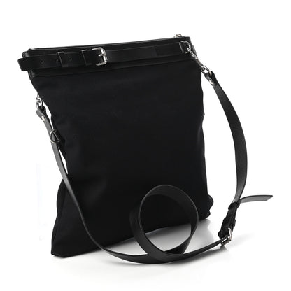 Saint Laurent Canvas Calfskin Belted Flat Messenger Bag Black 3 of 10
