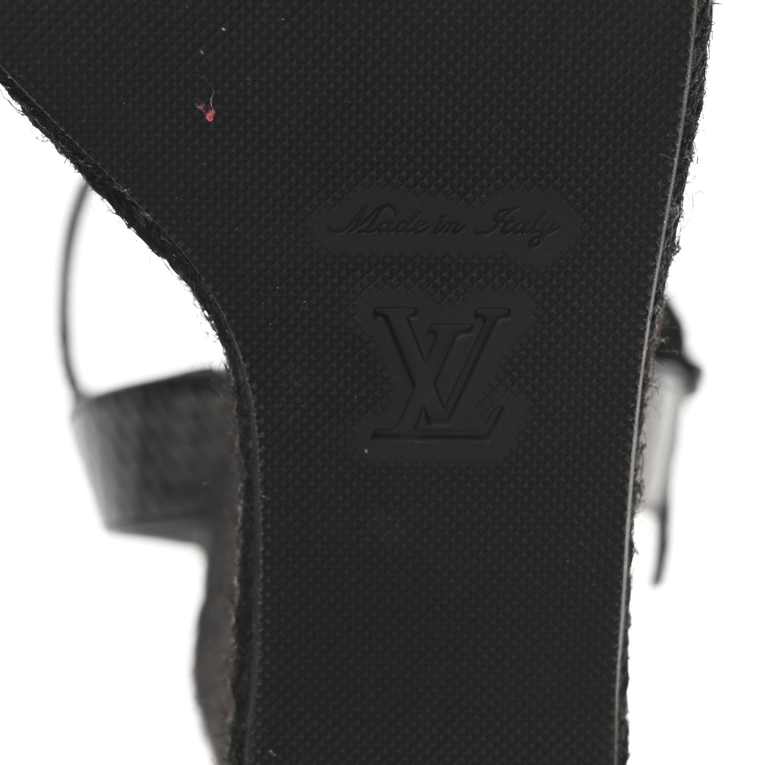 Louis Vuitton Calfskin LV Isola Espadrille Wedge Sandals 38 Black