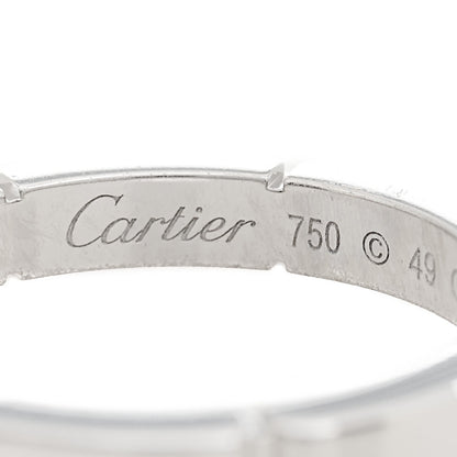 Cartier 18K White Gold Diamond 2.5mm Maillon Panthere Wedding Band Ring 49 4.75 4 of 5