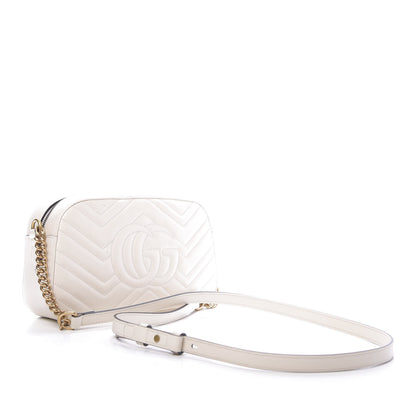 Gucci Calfskin Matelasse Animal Studs Small GG Marmont Chain Shoulder Bag White 3 of 10