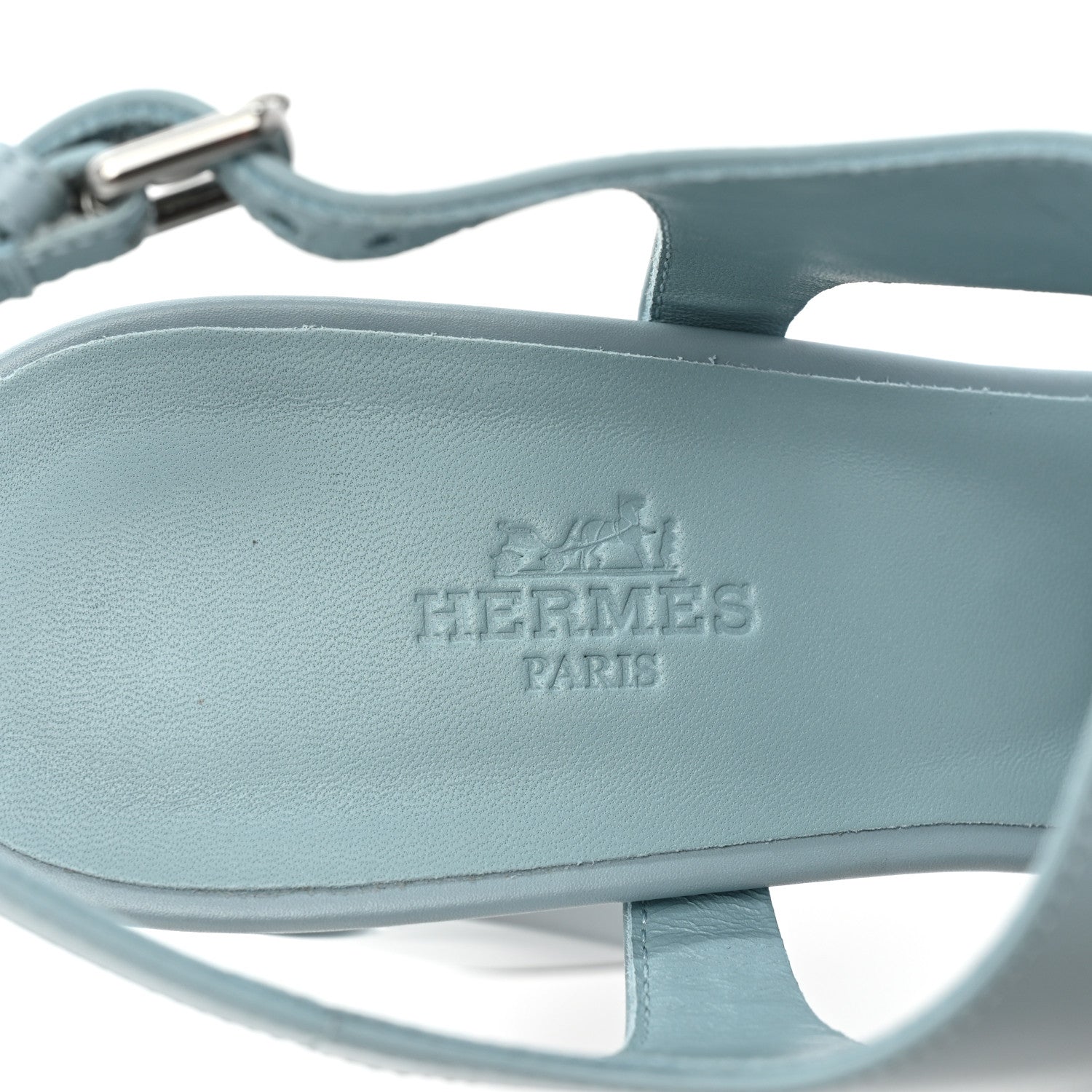 Hermes Calfskin Electra 90 Sandals 39 Vert D'eau 7 of 8