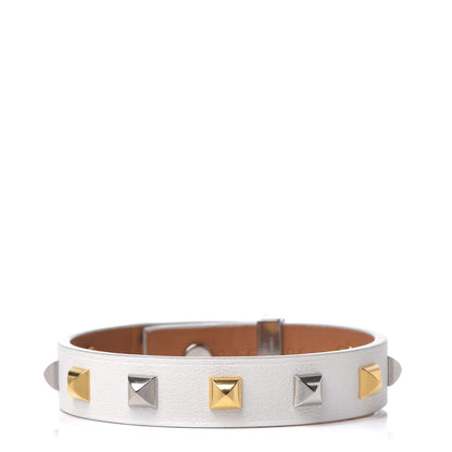 Hermes Swift Mini Dog Clous Carres Bracelet T3 White 1 of 7