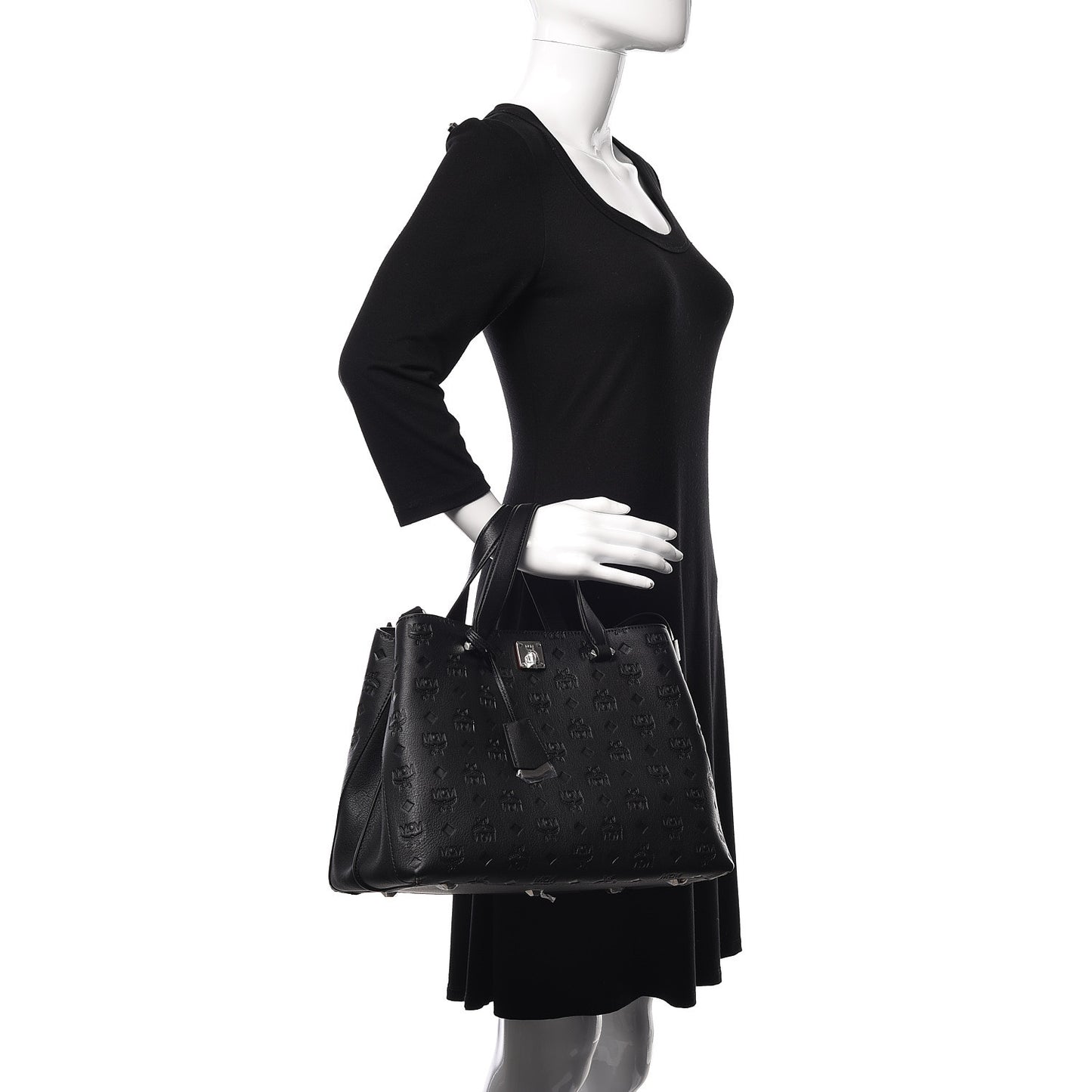 Calfskin Ottomar Monogram Large Essential Tote Black