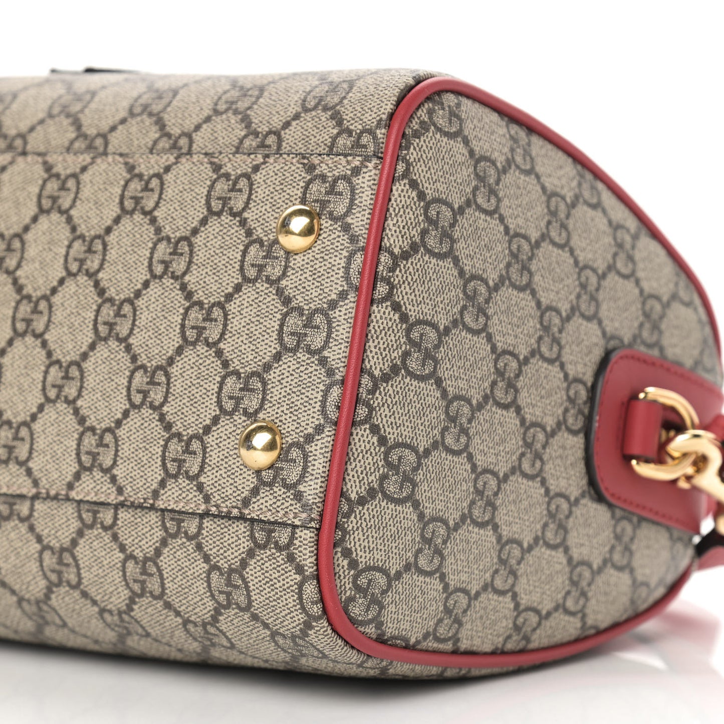 GG Supreme Monogram Kingsnake Heart Embroidered Small Boston Red