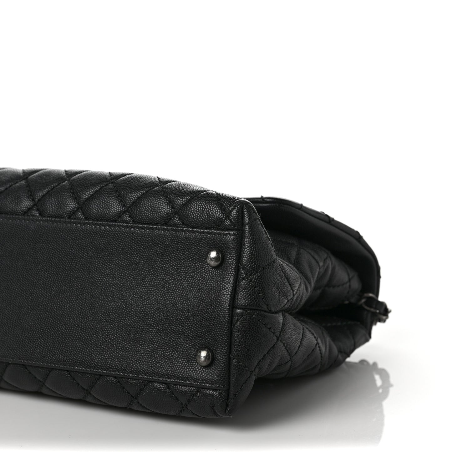 Caviar Quilted Medium Coco Handle Flap Black