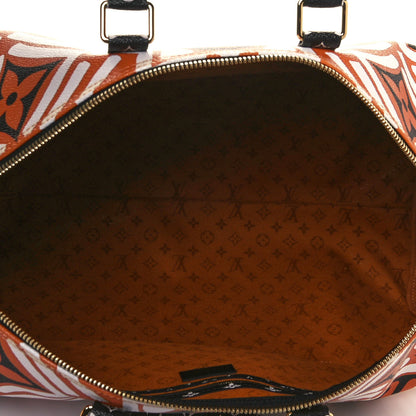 Louis Vuitton Monogram Giant Crafty Keepall Bandouliere 45 Creme Caramel Black 5 of 11