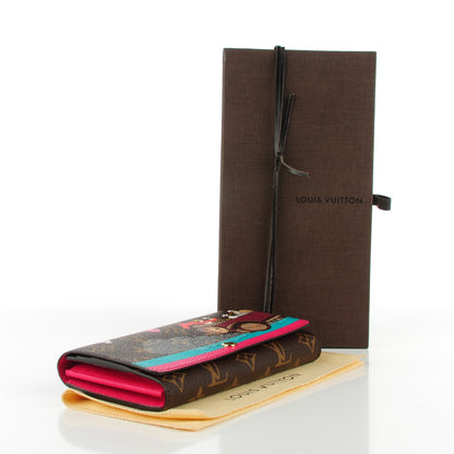 Louis Vuitton Monogram 2015 Christmas Animation Sarah Wallet Hibiscus 4 of 7