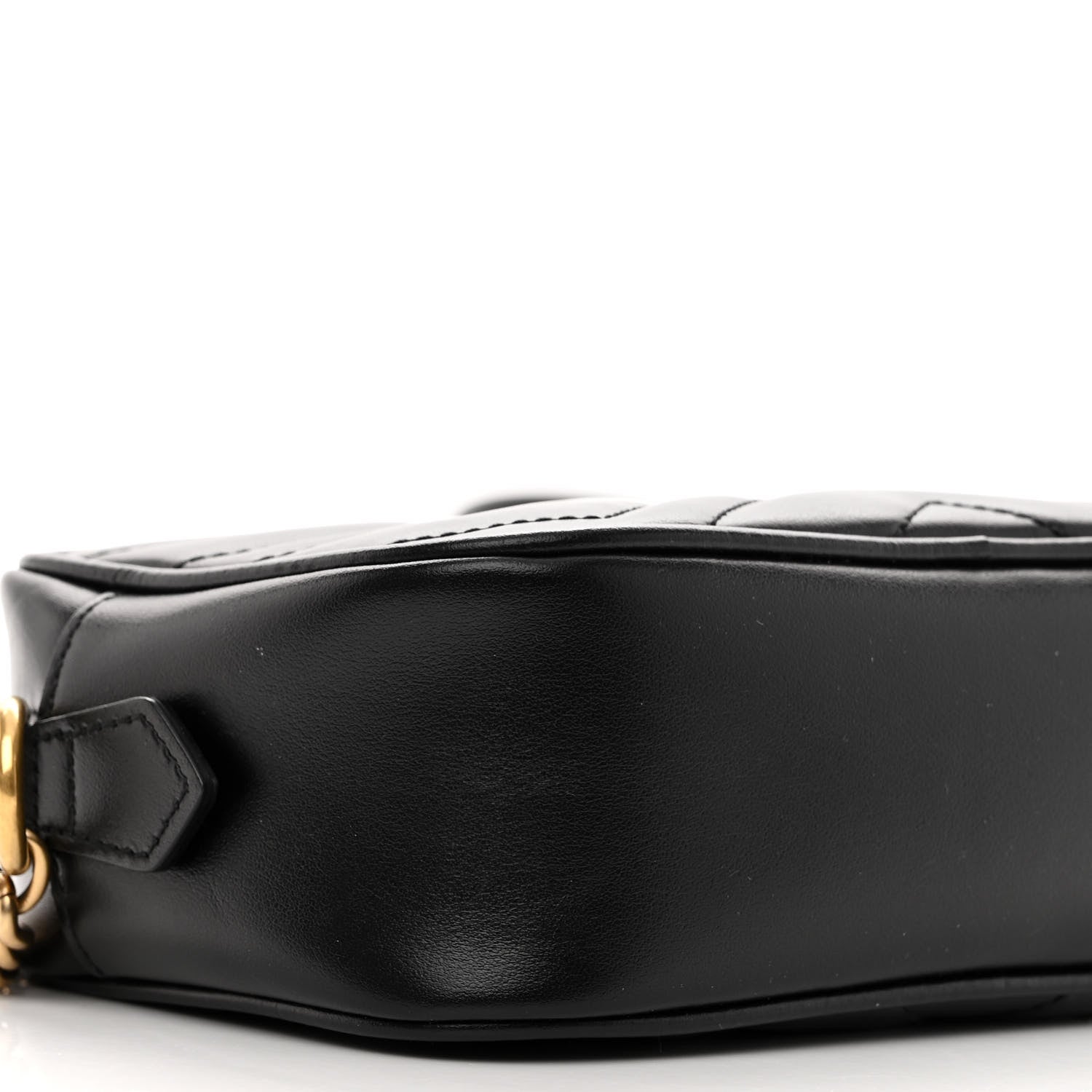 Gucci Calfskin Matelasse Mini GG Marmont Chain Shoulder Bag Black 9 of 10