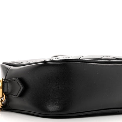 Gucci Calfskin Matelasse Mini GG Marmont Chain Shoulder Bag Black 9 of 10