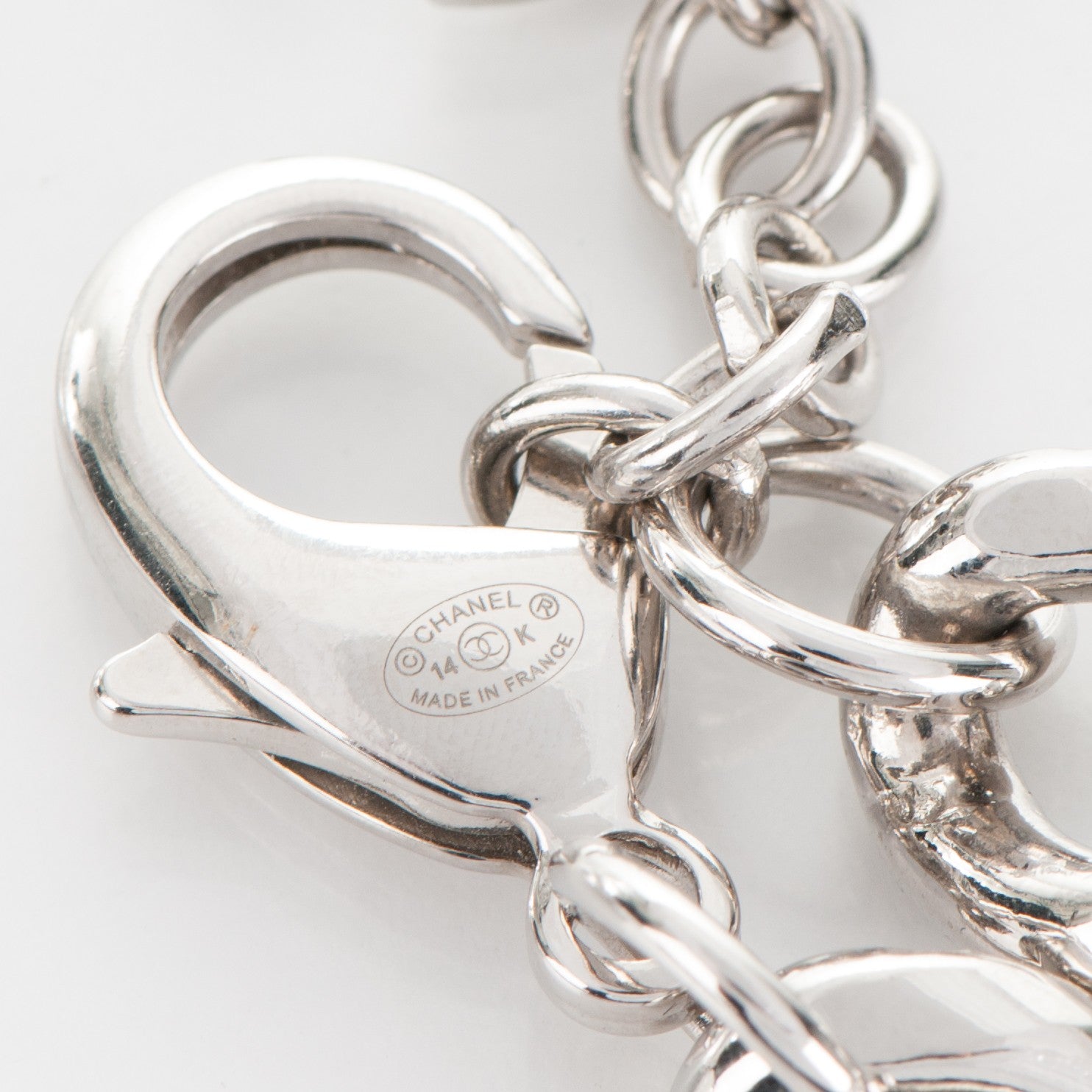Chanel Plexiglass Pearl CC Padlock Bracelet Silver 4 of 4