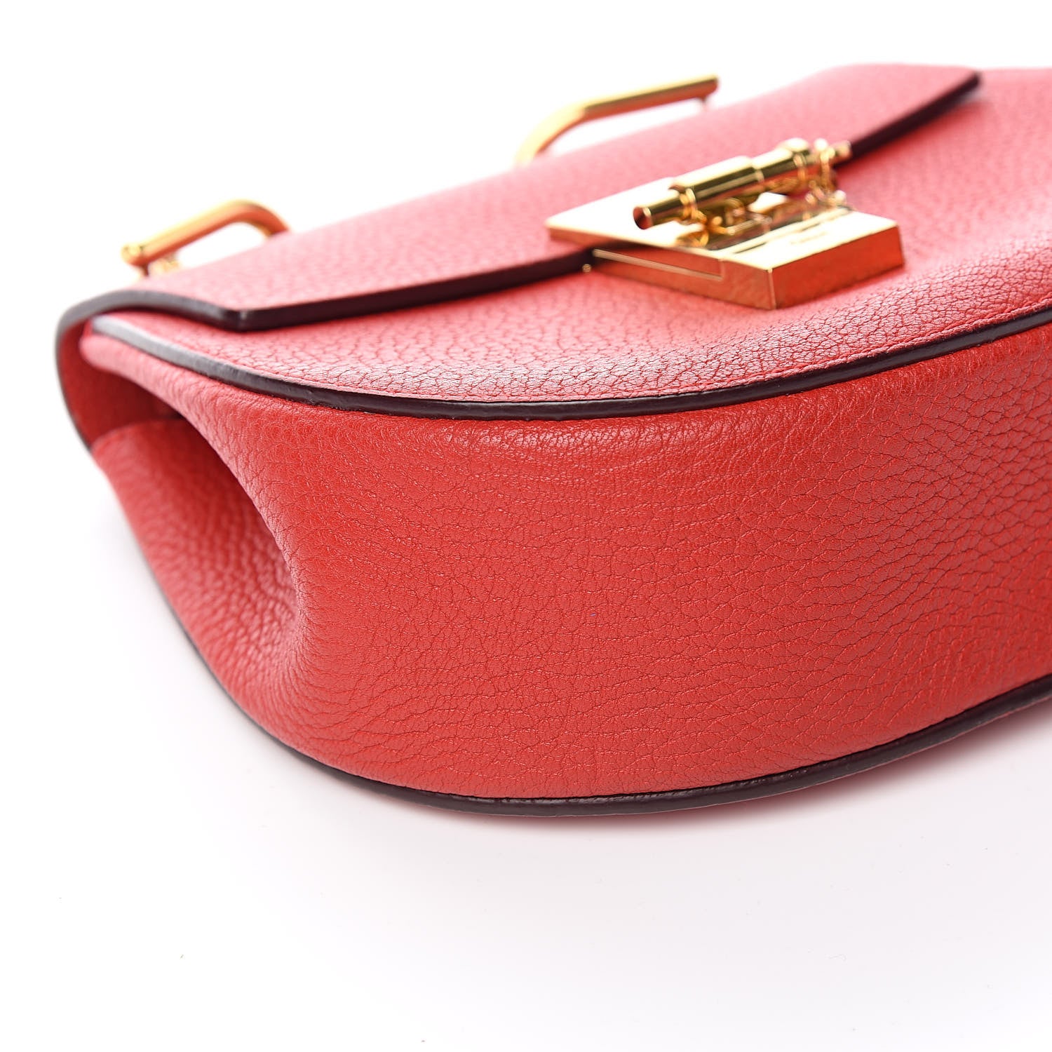 Chloe Grained Lambskin Mini Drew Shoulder Bag Plaid Red 8 of 10