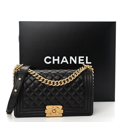 Chanel Lambskin Quilted Medium Boy Flap Black 11 of 11
