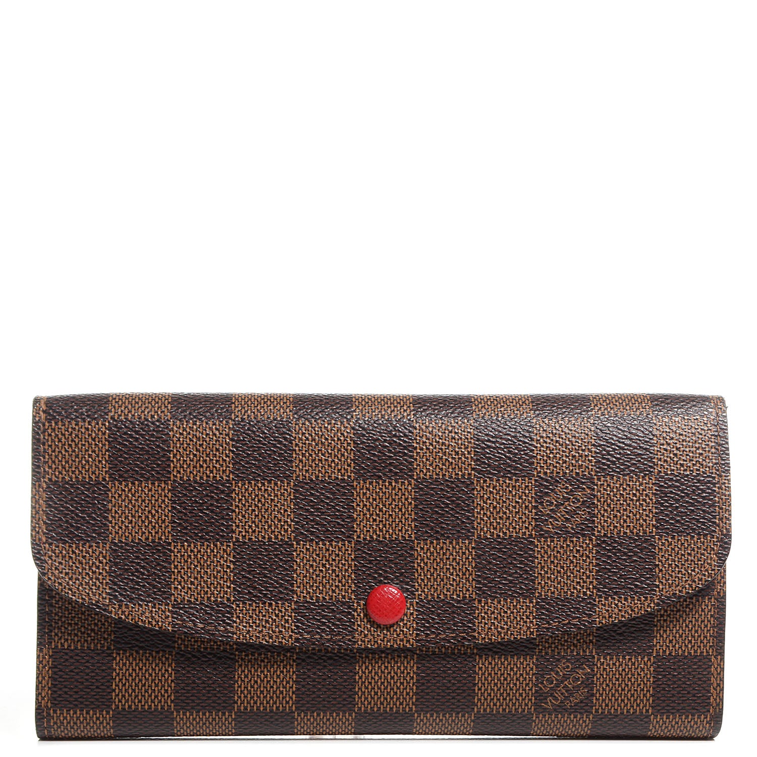 Louis Vuitton Damier Ebene Emilie Wallet Red 1 of 7