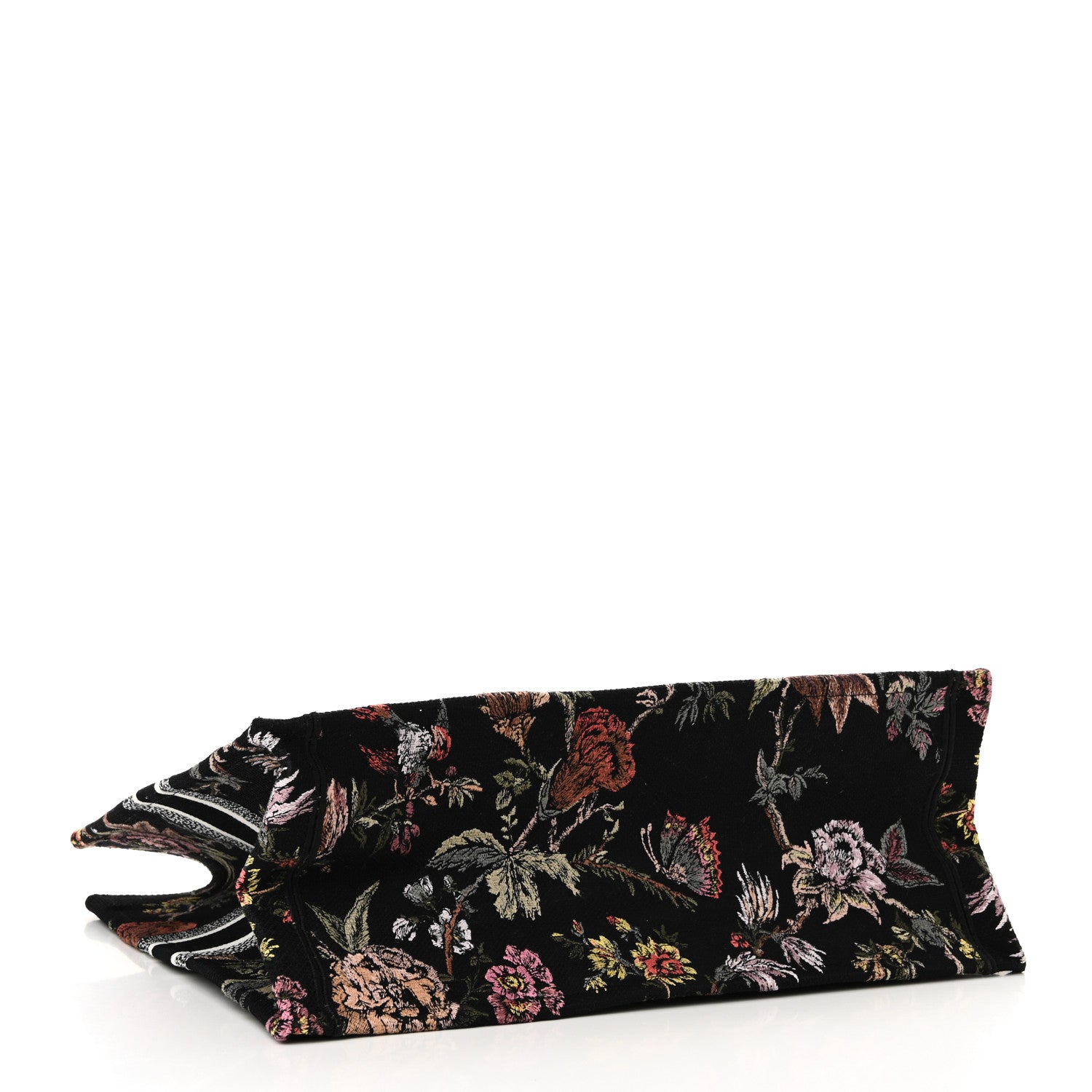 Christian Dior Canvas Embroidered Large Book Tote Black Multicolor 4 of 10
