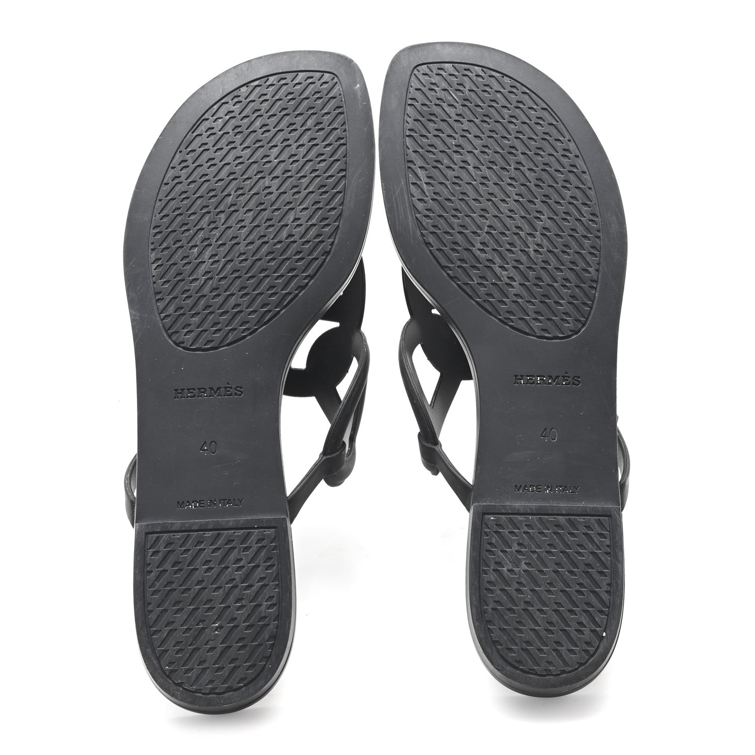 Hermes Rubber Womens Egerie Sandals 40 Black 6 of 10