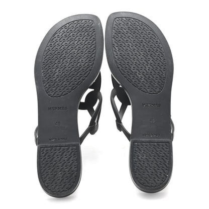 Hermes Rubber Womens Egerie Sandals 40 Black 6 of 10