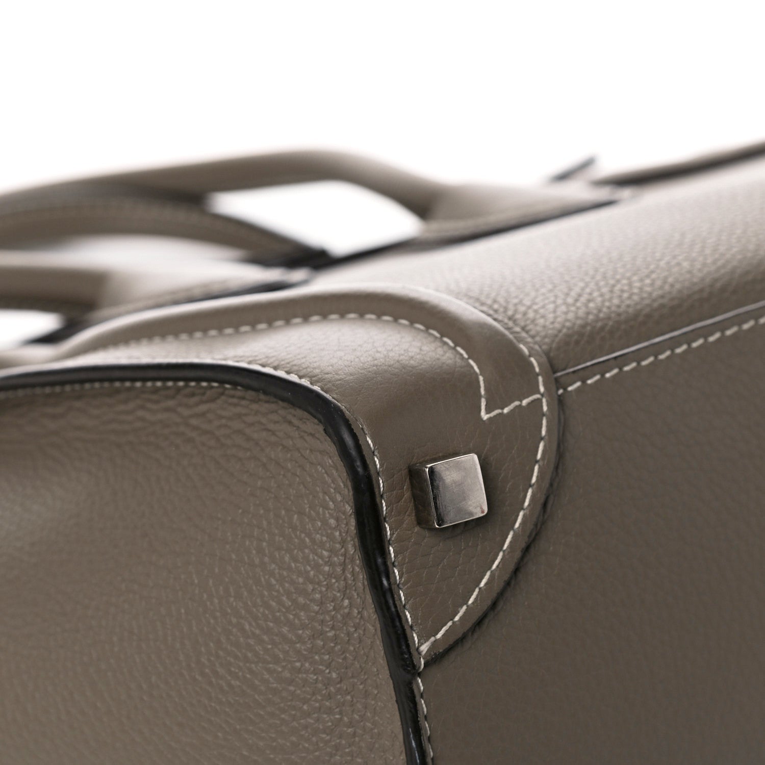 Celine Drummed Calfskin Micro Luggage Souris 10 of 13